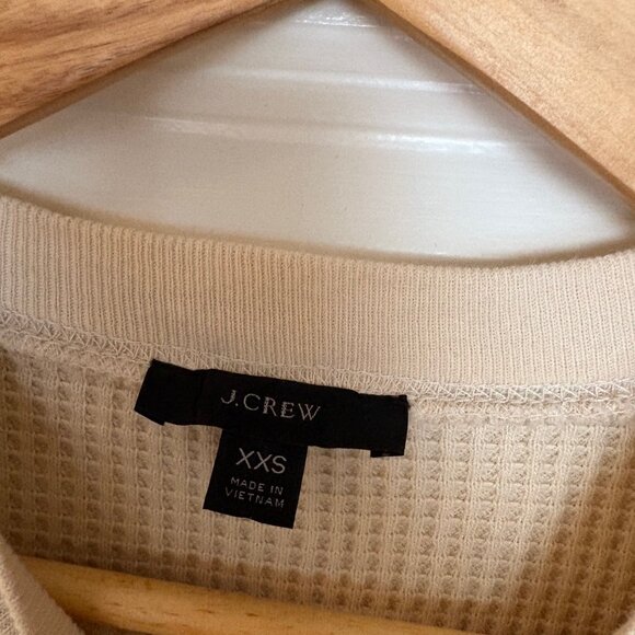J. Crew Waffle Knit Thermal Long Sleeved Shirt in Cream - Picture 3 of 3